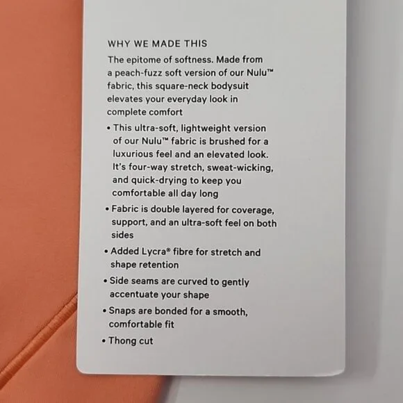 Wundermost Ultra-Soft Nulu Square-Neck Sleeveless Bodysuit Coral Kiss Size Large - Picture 9 of 15